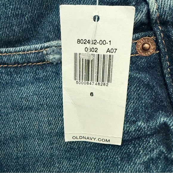 Old Navy High Rise Curvy O.G. Straight Jeans Distressed Women’s Size 6 - Picture 4 of 7